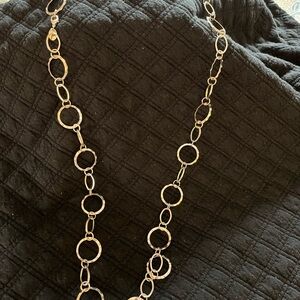 Silver Circle Link Chain Necklace